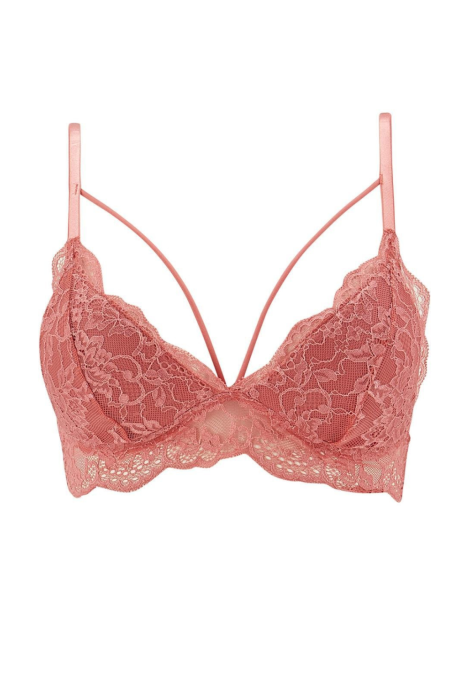 Sutien Damă cu Burete, fără Push-up, Culoare Coral ,Engros